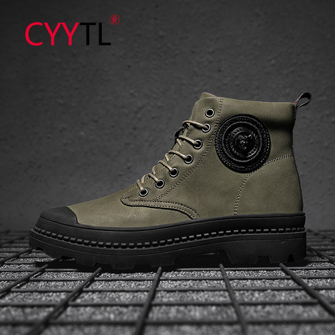 CYYTL de invierno de los hombres zapato británico informal Botas de coreano pasarela Botas Retro al aire libre plataforma Casual Botas Militares Hombre ► Foto 1/6