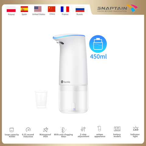 SNAPTAIN-dispensador de jabón líquido FD710, sin contacto, Sensor inteligente, ABS, para cocina y baño, 450ML ► Foto 1/6