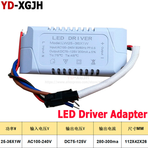 Controlador de corriente constante LED, 2 uds., 220V, 4-7, 8-12, 12-18, 18-24, 25-36X1W, salida de fuente de alimentación de 300mA, 240mA, externo para Downlight LED ► Foto 1/6