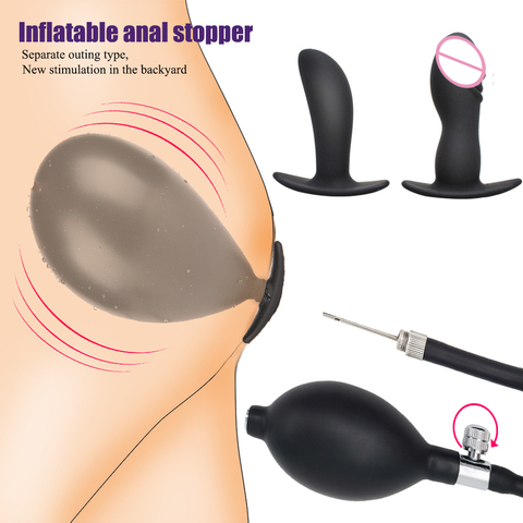 Tapón Anal hinchable para mujer y hombre, tapón Anal expandible, dilatador Anal grande para masaje de próstata, consolador juguetes sexuales ► Foto 1/6