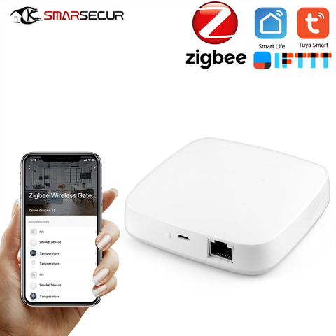 Tuya Zigbee-Hub de enlace con cable, dispositivo de casa inteligente compatible con aplicación de Control de luz inteligente, ZigBee ► Foto 1/6