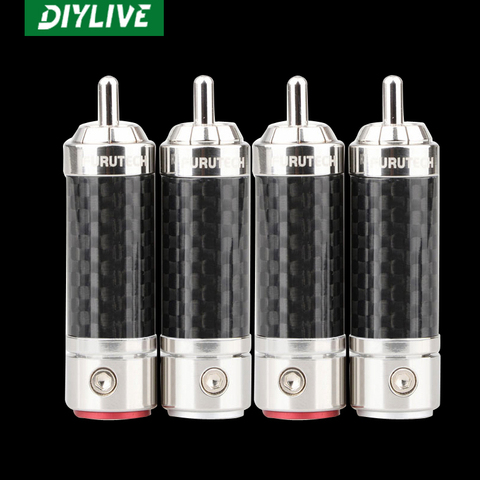 DIYLIVE Furutech CF-102(R), cable de señal de terminal de bloqueo automático sin soldadura con cabeza de loto RCA chapado en rodio de fibra de carbono ► Foto 1/6