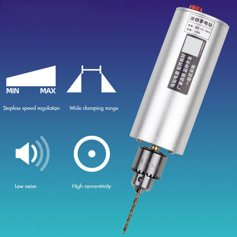 Mini amoladora de taladro eléctrico de mano, pluma grabadora con fuente de alimentación de velocidad Variable, 3 brocas, interruptor de autobloqueo, 0,3-4mm ► Foto 1/2