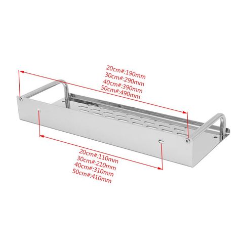 De acero inoxidable repisa del baño de la cocina de pared estante de almacenamiento montado de una sola capa ► Foto 1/6