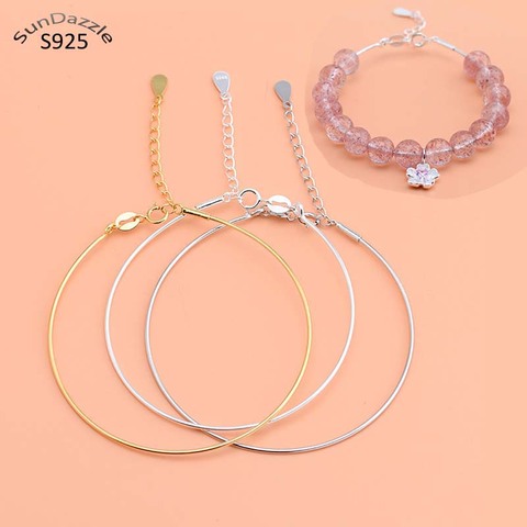 Pulsera de plata sólida 925 auténtica y auténtica, pulsera de cuentas para mujer, accesorios de joyería DIY, brazalete de hilo con cuentas ► Foto 1/6