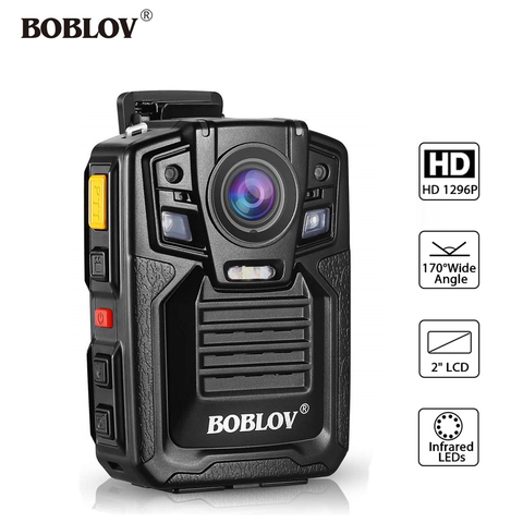 BOBLOV-minicámara de seguridad de cuerpo de policía, videocámara HD66-02 de 32GB/64GB, HD, 1296P, visión nocturna, portátil, Policía ► Foto 1/6