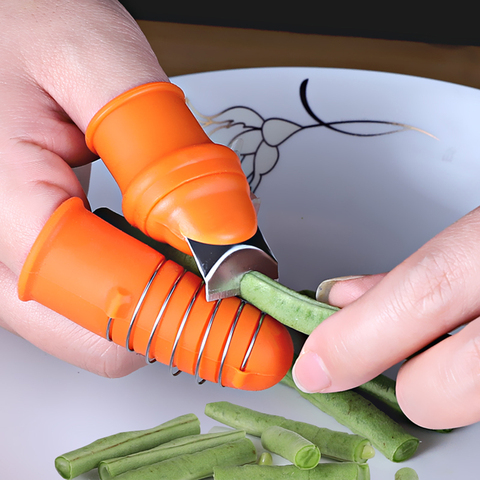 Cuchillo de silicona para el pulgar, Protector de dedos, engranajes, corte, cosecha de verduras, hoja de planta, tijeras, guantes de jardín ► Foto 1/6