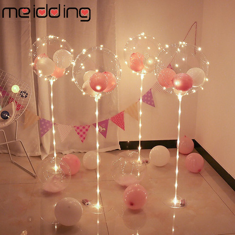 Soporte de columna de globos LED para decoración de fiesta de cumpleaños, lámina transparente Con Base, accesorios de decoración para el hogar, Navidad y boda ► Foto 1/6