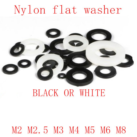 20-500 Uds m2 m2.5 m3 m4 m5 m6 m8 m10 M12 blanco y negro de plástico de nylon arandela de lavadora anillo kit ► Foto 1/3