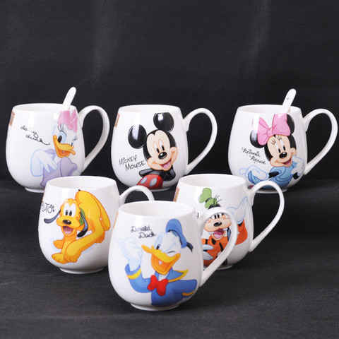 300ML 400ML Disney Mickey Mouse dibujos animados Taza de cerámica de amor pareja leche café y agua taza de Casa de Oficina Vasos niños tazas regalos ► Foto 1/6