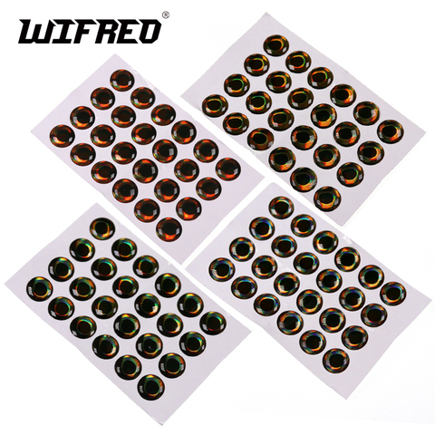 Wifreo 50 unids/pack 3D/4D ojo de pez para atar moscas cebo peces serpentines realista señuelo de pesca DIY ojos hielo viento tierra fuego ► Foto 1/6