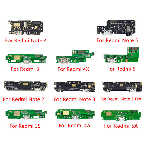 Conector de Cable flexible de tarjeta de puerto de carga USB con micrófono para Xiaomi Redmi Note 2, 3, 4, 5 Plus Pro, 5A, 6 Pro, 4x, 4A, 6A ► Foto 1/6