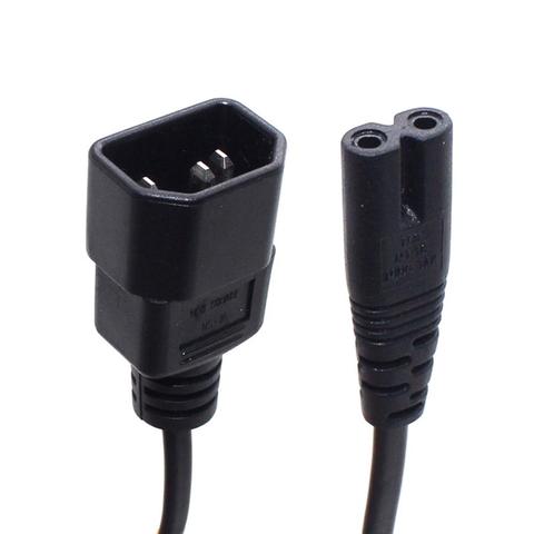 IEC 3-Pin tetera C14 hombre a C7 mujer Cable Adaptador convertidor para PDU UPS 0,3 m ~ 1,8 m ► Foto 1/6