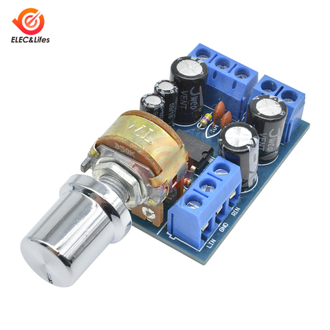 AMPLIFICADOR DE POTENCIA de Audio estéreo TDA2822M 1,8 para coche, módulo de interruptor de perilla de Control de volumen ajustable, CC de 5V y 12V, 2,0-12V ► Foto 1/6