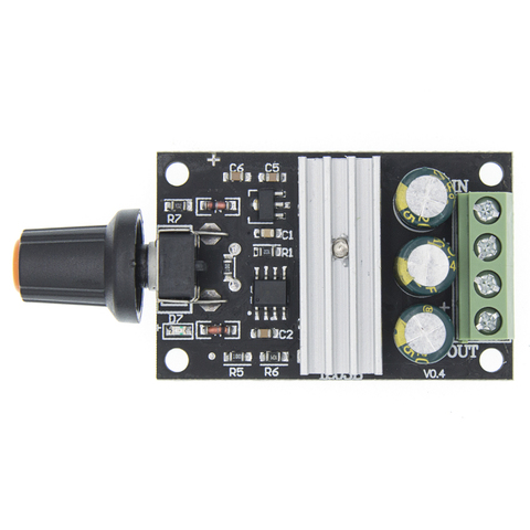 Controlador de velocidad del Motor, regulador ajustable con interruptor de potenciómetro, 6V DC 12V 24V 28VDC 3A 80W PWM, 1 Uds. ► Foto 1/6