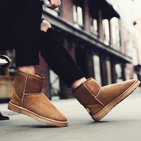 Invierno nuevos hombres botas para la nieve de las mujeres de alta top zapatos deportivos zapatos casuales de moda zapatos de piel de abrigo de algodón cómodo ligero parejas 35-47 ► Foto 1/6