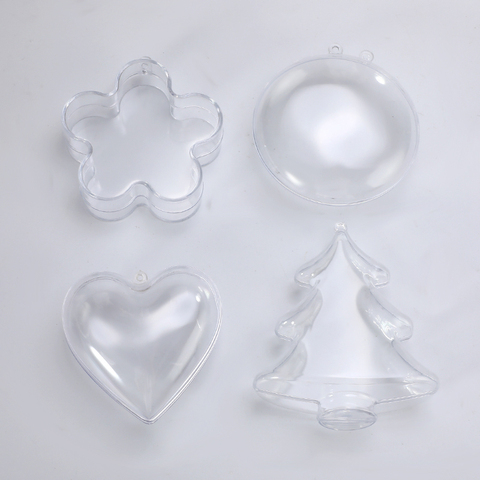 Molde de bomba de baño 3D de plástico transparente de 4 tipos, bomba de baño con forma de corazón y flores, bricolaje, adornos para árboles de Navidad, accesorios de baño ► Foto 1/6