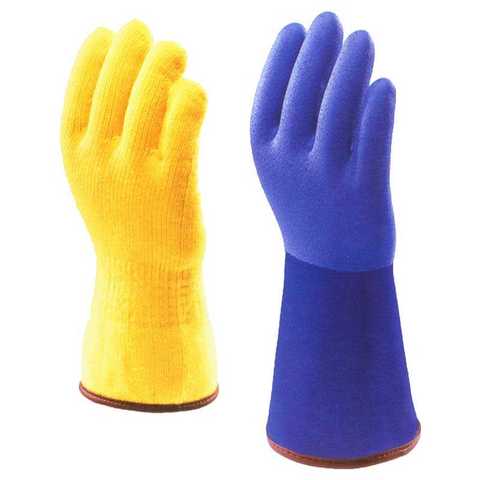 Guantes de trabajo de cachemir para pesca en invierno, resistentes al aceite, cálidos, térmicos, de PVC, resistentes al agua, para esquiar ► Foto 1/6