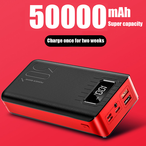 PowerBank 30000mah batería externa PoverBank 2 USB LED Poverbank tipo c cargador de teléfono portátil para OnePlus Xiaomi ► Foto 1/6