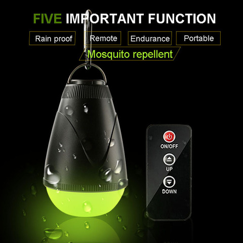 Luz repelente de mosquitos, luz de Camping con Control remoto, 18650 USB, recargable, portátil, de emergencia, para pesca nocturna, bombilla de luz ► Foto 1/6