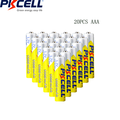 20/30/50 Uds PKCELL AAA batería nimh de 1,2 v batería 1000mah baterías recargables aaa para la linterna ► Foto 1/3