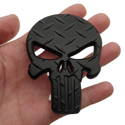 Insignia de Metal 3D para Punisher, Calavera, esqueleto, carrocería de motocicleta, decoración de moda, accesorios para coche ► Foto 1/6