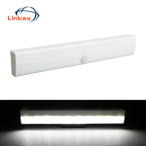 LED Cabinet Light IR Infrared Motion Detector Sensor Closet Night Light Lamp 10 LEDs Induction Wardrobe Step Lights Bar Lighting ► Foto 1/6