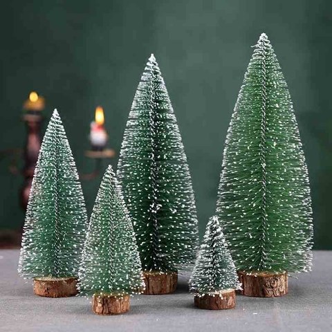 2 unids/lote pequeño artificial árbol de navidad regalo de Año Nuevo de 2022 para casa Decoración de mesa de la falsa Pino verde foto del árbol Prop ► Foto 1/6