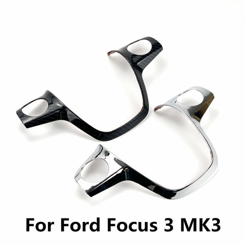 1 Uds para Ford Focus 3 MK3 (2012-2014)/para KUGA 2013-2015 accesorios para el coche accesorios estilo embellecedor para volante cubierta de la etiqueta engomada de la decoración ► Foto 1/6