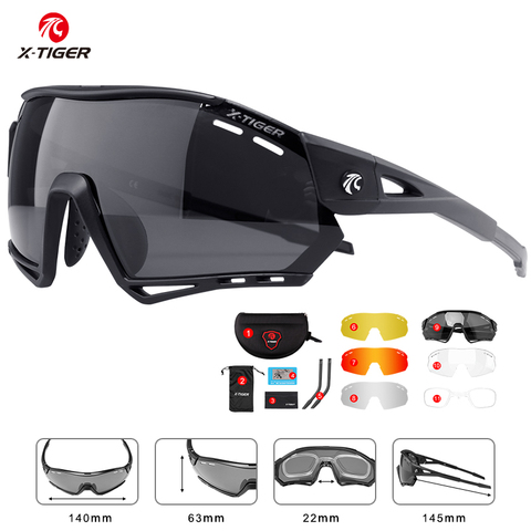 X-tiger-Gafas de ciclismo polarizadas para hombre, lentes de protección para ciclismo de montaña ► Foto 1/6