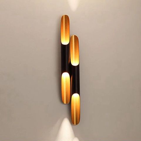 Lámpara LED de pared, accesorio de iluminación de pared de 2 luces, color negro y dorado E27, réplica Delightfull Coltrane, nuevo ► Foto 1/6