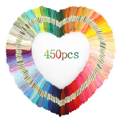 Ovillos de costura de algodón hilo de Cruz bordado Multicolor ovillos de costura Kit DIY herramienta de costura 50/100/150/200/250/450 Uds ► Foto 1/6
