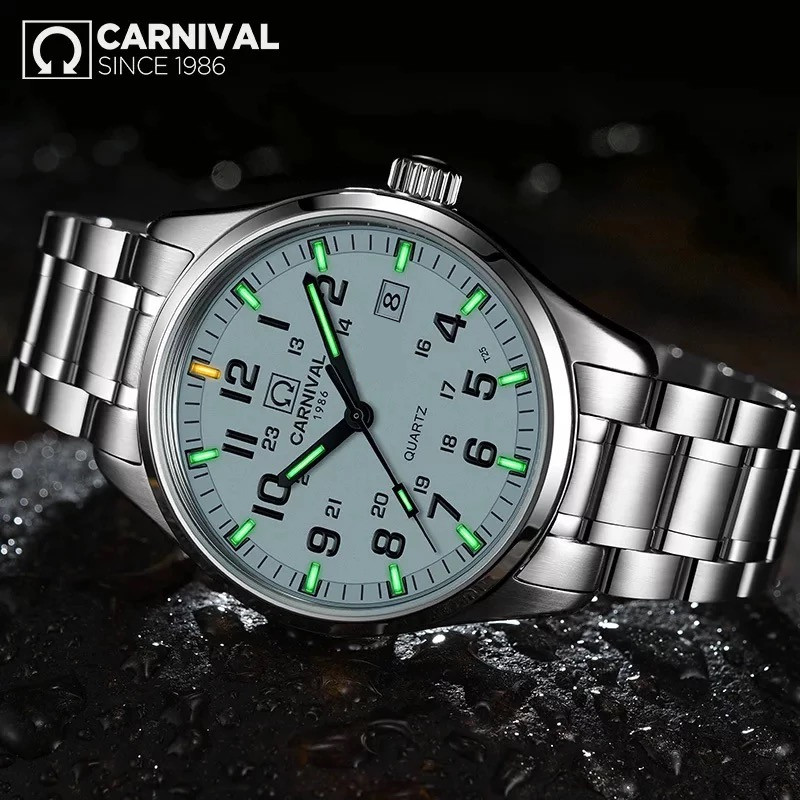 Carnival T25, Reloj luminoso Tritium para hombres, relojes