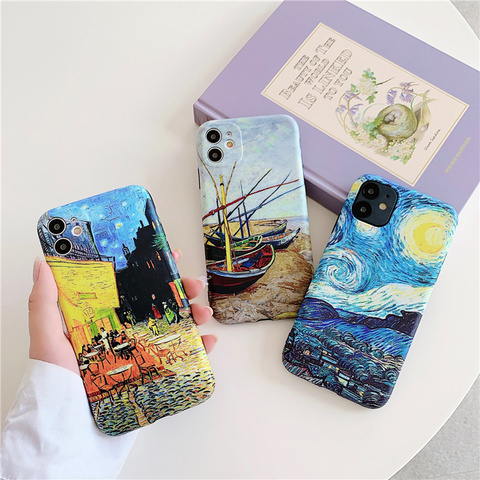 Fundas de teléfono con pintura al óleo de Van Gogh para iPhone, funda trasera de arte abstracto para iphone 12 Pro MAX, 11, 12, mini, XS, X, XR, 8, 7 Plus ► Foto 1/6