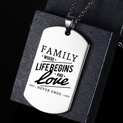 Collares de foto con imagen personalizada Vnox, imagen a todo color, placa de perro de acero inoxidable sólido para mujeres y hombres, colgante de regalo personalizado ► Foto 1/6