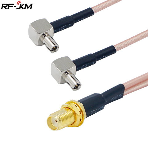 1 Uds SMA hembra a 2 TS9 conector macho cable de antena de Cable Coaxial en espiral ts9 a sma conector de 4G LTE módem ► Foto 1/6