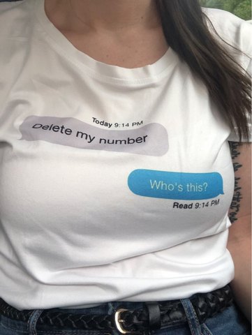 Camiseta con frase Delete My Number Who This para mujer, ropa de moda Tumblr, camisetas de arte estético - Historial de y revisión | Vendedor de AliExpress -