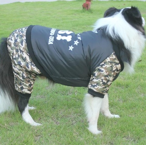 Chaleco para perro grande de alta calidad, chaqueta cálida para invierno, ropa para perros pequeños y grandes, abrigo del FBI para perros, ropa para mascotas francesa 7XL 8XL 9XL ► Foto 1/6