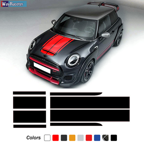 Cubierta de motor a rayas para capó de coche, calcomanía de tronco Taligate para MINI John Cooper Works F56 F55 F57 R56 R57 R58 R59 JCW, accesorios ► Foto 1/6