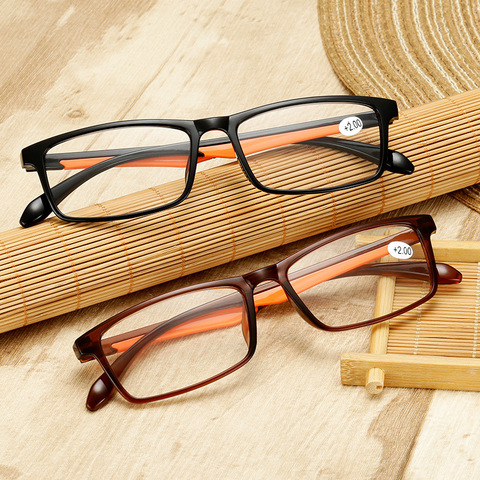 Seemfly-gafas de lectura ultraligeras TR90 para hombre y mujer, lentes HD transparentes para presbicia, dioptrías + 1,0 1,5 2,0 2,5 3,0 3,5 4,0 ► Foto 1/6