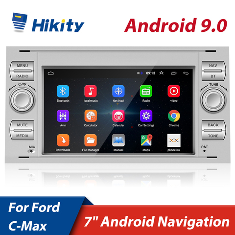 Hikity 2 + 32GB 2 Din coche Radio Wifi Android Car Radio GPS navegación reproductor Multimedia para Ford Focus 2 Mondeo C Max Kuga Fiesta ► Foto 1/6