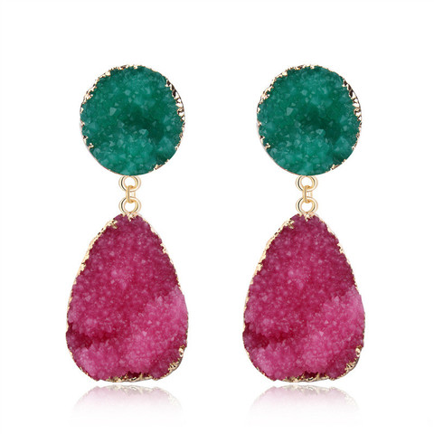 Bijoux-Pendientes de boda de resina verde y roja, Pendientes de gota para Mujer, joyería con estilo, Pendientes para Mujer de Moda 2022 ohringe ► Foto 1/6