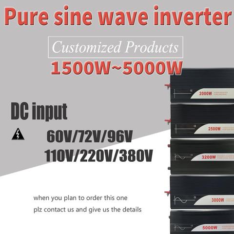 variador de frecuencia 220 v a 380 Inversor de potencia de onda sinusoidal pura, 220V, 1000W, 2000W, 2500W, 3000W, AC 60V/72V/96V/3200 V/5000 V para hecho a medida ► Foto 1/6