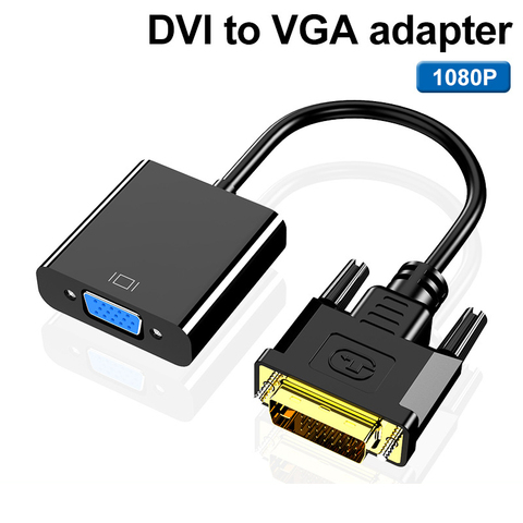 Adaptador DVI a VGA macho a hembra Full HD 1080P, convertidor de DVI-D a VGA, 24 + 1, 25 pines a 15 Pines, Cable adaptador para PC, Monitor de ordenador ► Foto 1/6