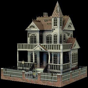 Construcción de casa embrujada de Horror, modelo de papel sólido 3D de Halloween, bricolaje, trabajo manual, juguete artesanal de papel ► Foto 1/6