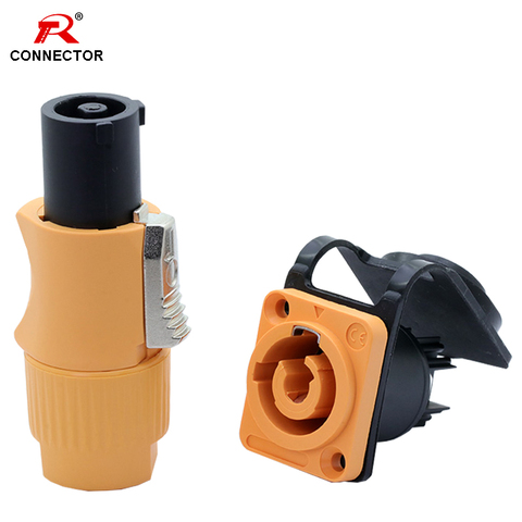 Conector Powercon impermeable, 20a, 250V, 3 pines, NAC3FCA y NAC3MPA-1, enchufe macho de alimentación + conector hembra de chasis, 1 Juego ► Foto 1/6