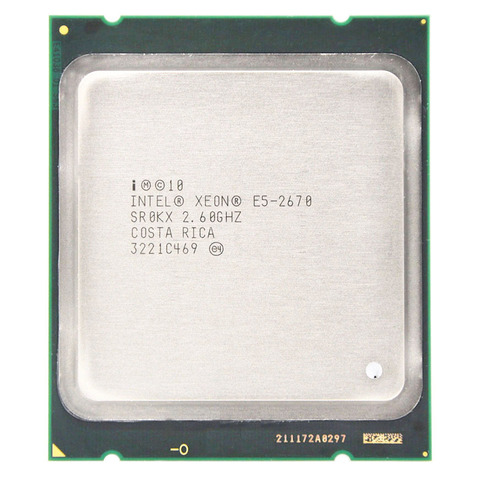 Intel-procesador Intel xeon e5 2670 E5-2670, 2,6 GHz, 20M, Cache 8,00 GT/s LGA 2011, ocho núcleos, 16 hilos, CPU, placa base compatible X79 ► Foto 1/2