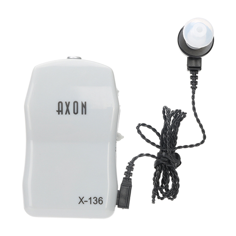 AXON-audífono de bolsillo para X-136, Amplificador de sonido con cable, receptor, ayuda sordos de tono ajustable, herramienta de cuidado ► Foto 1/6