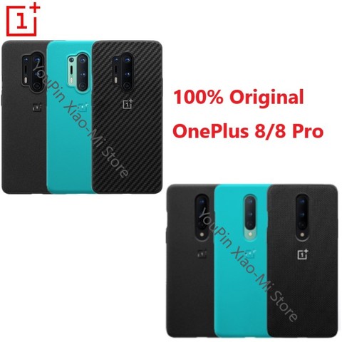 Cyan-funda oficial sellada Oneplus 8 Pro 8T, carcasa Original de parachoques de carbono, Oneplus 8 8T, Nylon de carbono de piedra arenisca transparente, IN2022 ► Foto 1/6