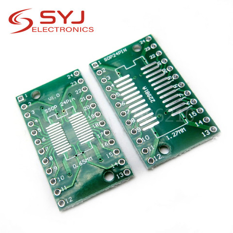 10 unids/lote SOP24 SSOP24 TSSOP24 a DIP24 PCB marcar producto SMD a DIP 0,65mm/1,27mm a 2,54mm DIP Pin paso convertidor de placa PCB hembra ► Foto 1/1